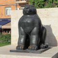 Metal craft bronze fernando botero statue cat sculpture for garden